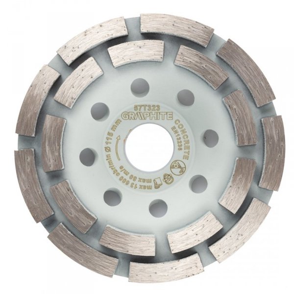 Tarcza diamentowa szlifierska, 2 segmenty, 115 x 22.2 mm, na sucho