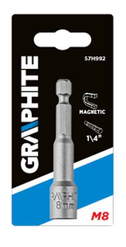 Nasadka magnetyczna 8 x 65 mm, trzpień 1/4&quot;