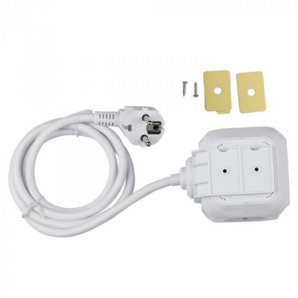 Przedłużacz Kostka 4 gniazda 2 gniazda USB 1.55MM 1.4M V-TAC VT-1154-2