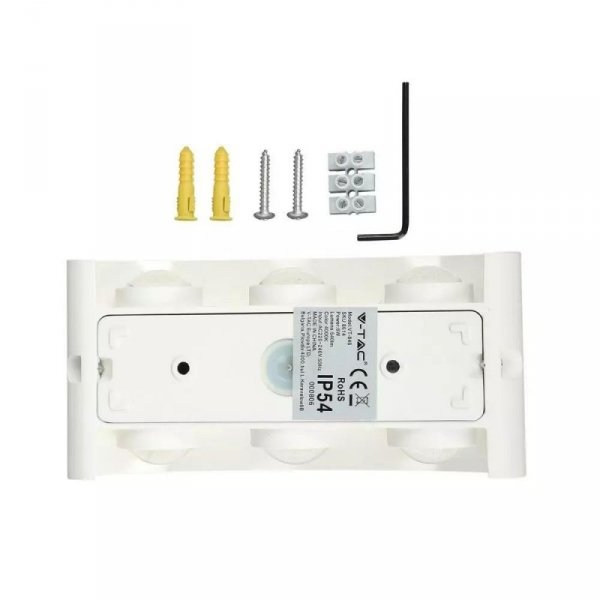 Oprawa Ścienna Góra Dół V-TAC 6W LED Biała IP54 VT-846 4000K 540lm 2 Lata Gwarancji