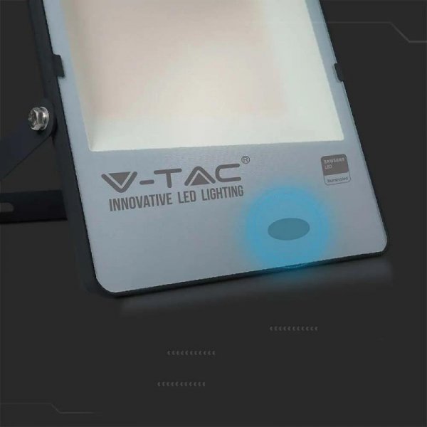 Projektor LED V-TAC 200W Czujnik Światła SAMSUNG CHIP 100Lm/W Czarny VT-272 4000K 20000lm 5 Lat Gwarancji