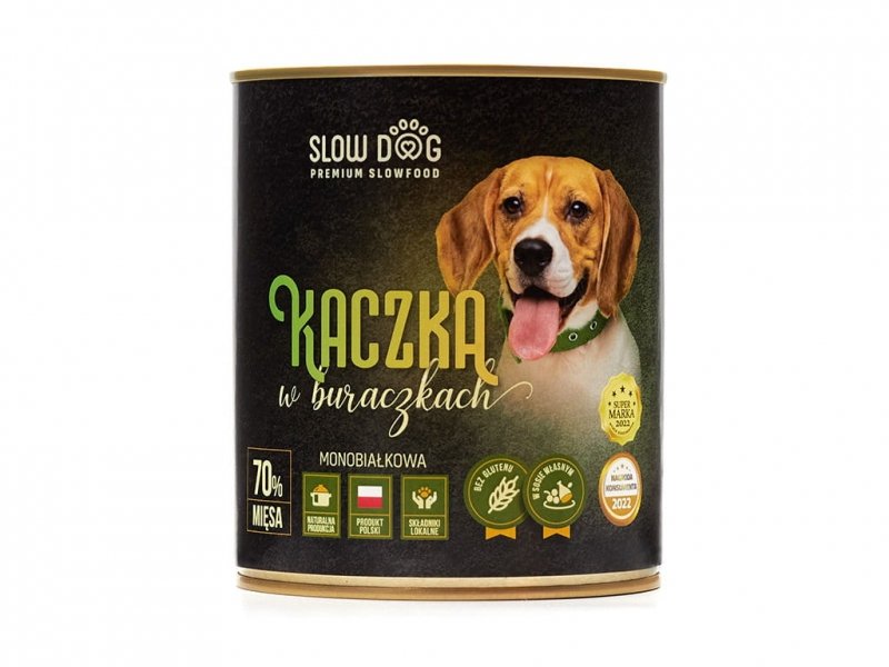 SLOW DOG Kaczka w buraczkach 850g ZESTAW 6 szt. 