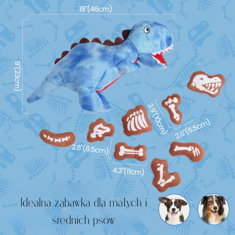 Nocciola Zabawka węchowa - norka dla psa 9-w-1 DINOZAUR