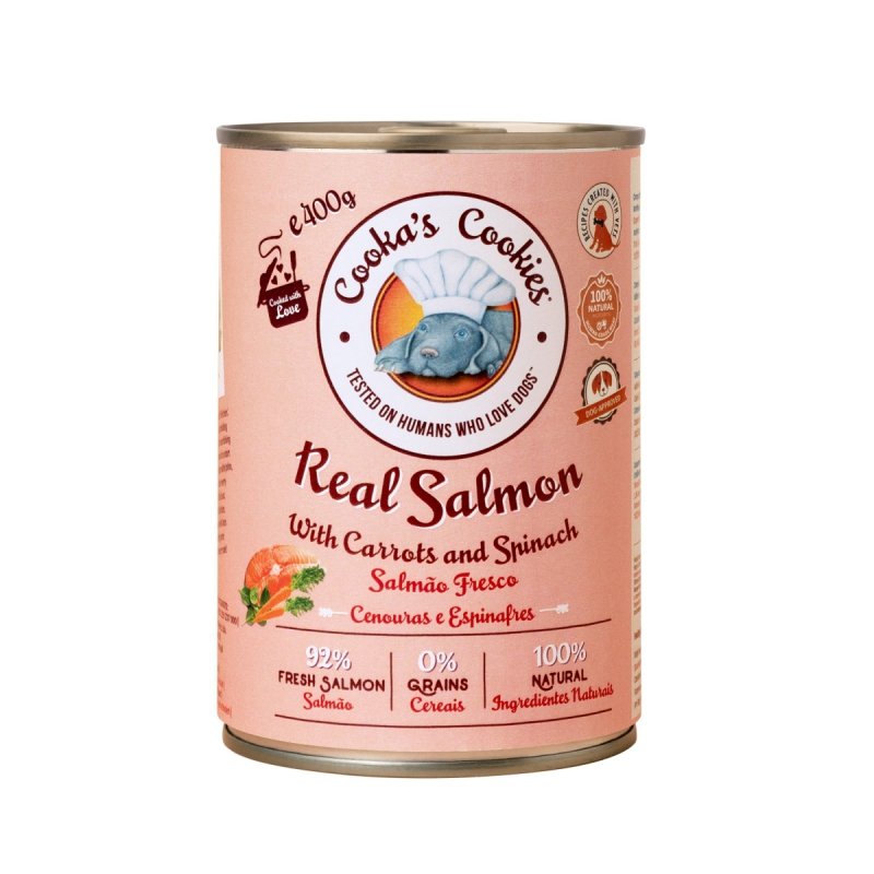 Cooka’s Cookies REAL SALMON Karma mokra dla psów z łososiem 400g x 6 szt.