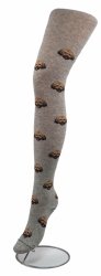 Jasno szare bawełniane rajstopy dziewczęce z motywem piesków od renomowanej marki AuraVia, wykonane w rozmiarze 10-12 lat - Model GHN7582