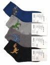 Skarpety zimowe 4 pary dinozaury 32-35 Aura.via, skarpetki thermo grube