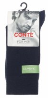 Skarpety męskie CONTE For Men z włókna bambusowego to komfort, świeżość i styl. Antybakteryjne, oddychające i perfekcyjnie dopasowane. Ciemnoniebieski kolor idealny do eleganckich stylizacji.
