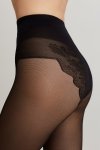 Eleganckie Rajstopy Conte Bikini 40 Den z Imitacją Ażurowej Bielizny
