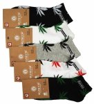 Skarpety bawełniane mix 5 par kolorowe z liściem marihuany 43-46 Aura.via 