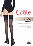 Eleganckie pończochy Conte Fantasy Sense 20 den z koronkowym wykończeniem