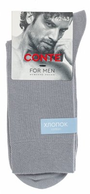 CONTE For Men – skarpety męskie w eleganckim szarym kolorze 42-43 