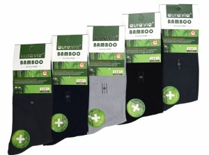 Komfortowe skarpety z bambusa–elegancki haft, stonowane kolory 5 par 43-46