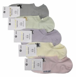 Pastelowe skarpetki stopki z kotem – krótkie i wygodne 35-38 AuraVia