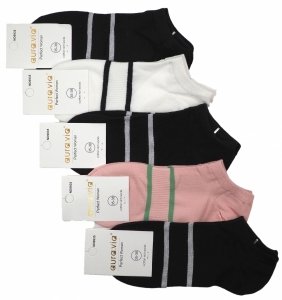 Damskie bawełniane stopki z paskami, modny akcent do casualowych stylizacji, 35-38 