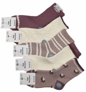 Ciepłe i pastelowe skarpety zimowe–zestaw 5 par dla dziewczynek 32-35