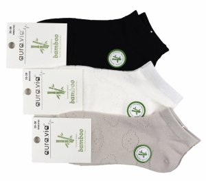 3 pary stopek bambusowych damskich z ażurowym wzorem misia 38-41