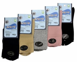 Wysokiej jakości skarpety damskie AuraVia 90% bawełna nieuciskowe  35-38
