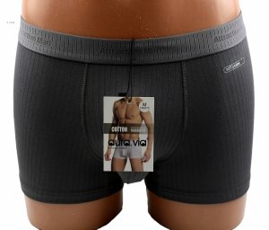 Bokserki męskie Auravia grafitowe–prążkowane, 95% bawełny, classic fit, rozmiar 5XL