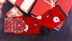 Świąteczne skarpetki Aura.Via SN9931 – bałwanki, renifery, pingwinki 38-41