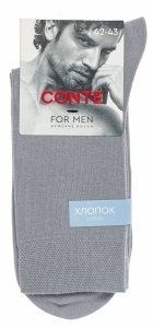 CONTE For Men – skarpety męskie w eleganckim szarym kolorze 42-43 