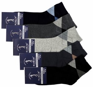 Męskie skarpety z eleganckim wzorem–idealne do garnituru i casualowych stylizacji 5 par rozmiar 43-46