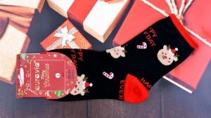Świąteczne skarpetki Aura.Via SN9931 – bałwanki, renifery, pingwinki 38-41