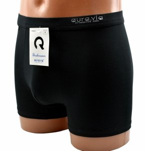 Czarne bokserki męskie Auravia–95% bawełny, gładkie i wygodne, rozmiar 2XL