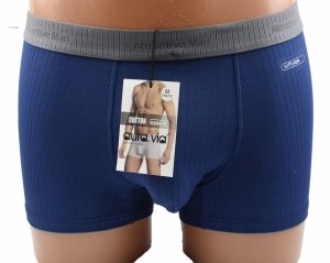 Prążkowane bokserki Auravia–niebieskie, classic fit, płaskie szwy, rozmiar 5XL