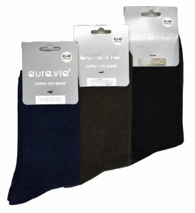Ciepłe skarpety męskie AURAVIA Thermo–zestaw 3 par bawełnianych 39-42