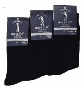 Męskie skarpety THERMO–czarny 3-pak z 90% bawełny 43-46