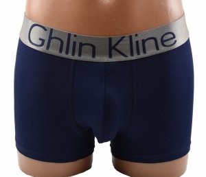 Niebieskie bokserki męskie Aura.Via Ghlin Kline – złota gumka, bawełna, rozmiar M