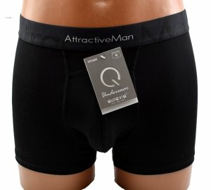 Bokserki męskie Auravia–czarne, bambus 85%, elastyczny pas AttractiveMan, rozmiar XL