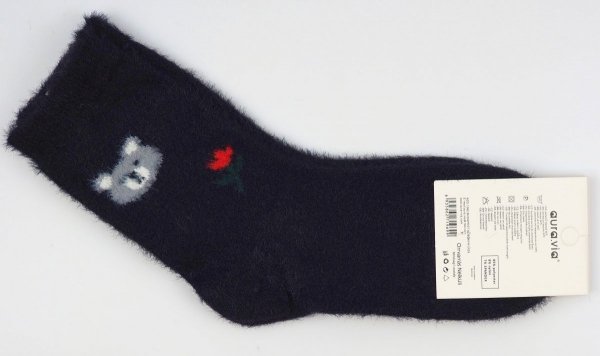karpety ciepłe, uroczy motyw misia wykonane w rozmiarze 38-41 firmy AuraVia. Model Thermo NB9866.