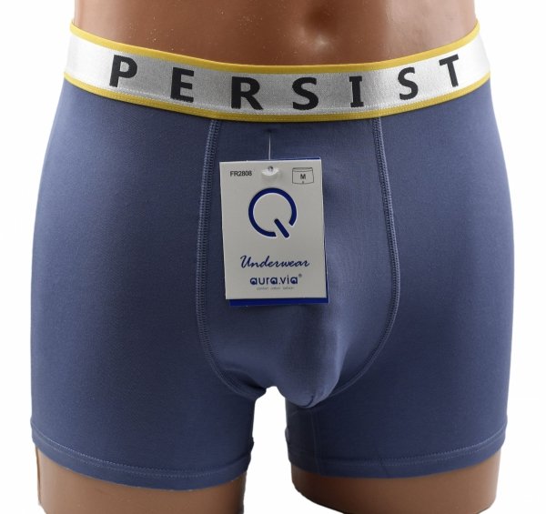 Bokserki bawełniane męskie PERSIST, niebieskie z kontrastową lamówką, rozmiar L