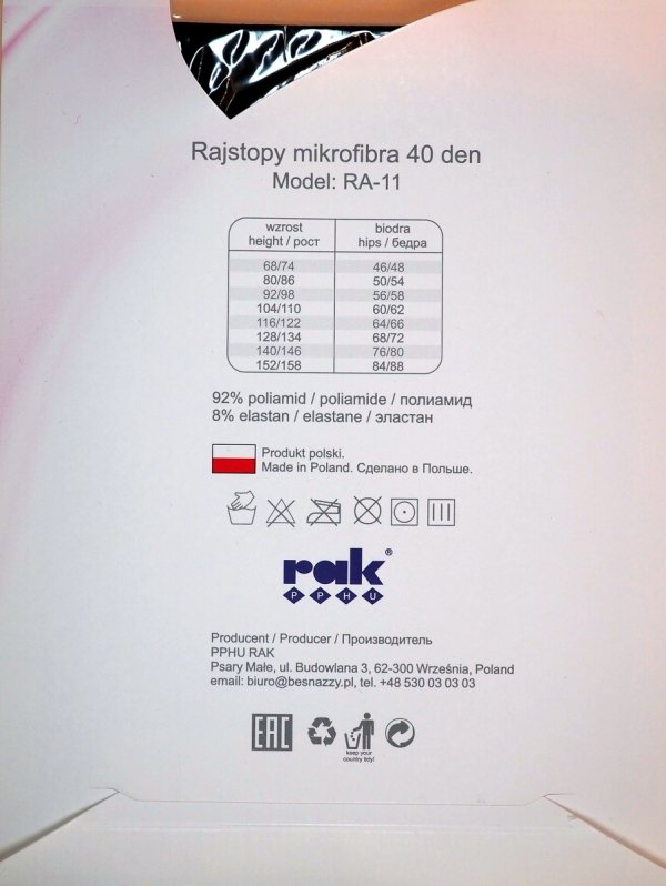 Rajstopy dziecięce BeSnazzy 40 DEN – czarne, gładkie 128/134