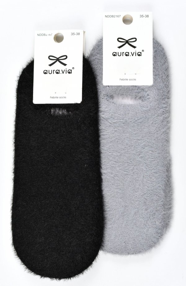 Damskie skarpetki stopki z długim włosem – idealne na zimę 35-38