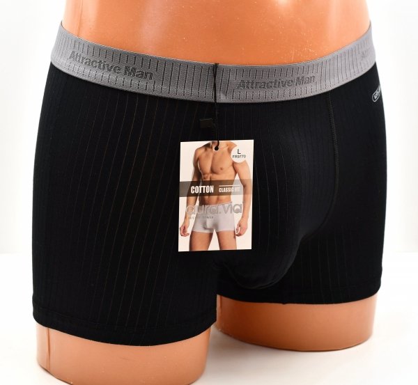 Prążkowane bokserki Auravia–czarne, classic fit, płaskie szwy, rozmiar 6XL