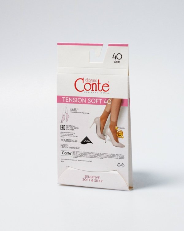 Eleganckie skarpetki damskie Conte Tension Soft 40 DEN z witaminą E