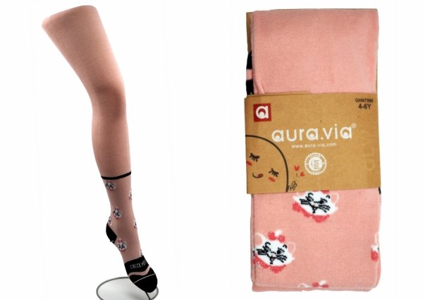 Rajstopki firmy aura.via dla dziewczynki-kociary,  odpowiednie dla dziecka w wieku 4-6 lat. Model GHN7596