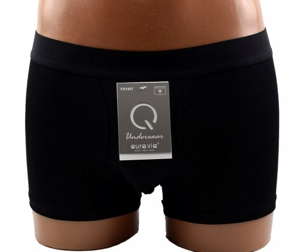 Auravia Cotton In–czarne bokserki męskie 95% bawełny, komfort, rozmiar XL