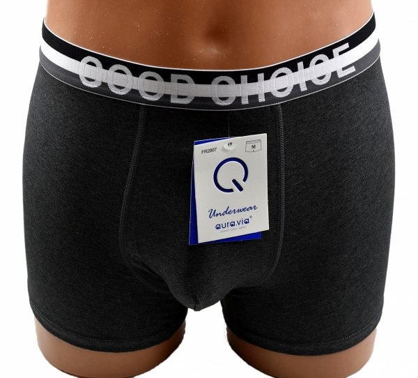 Aura.Via – ciemnoszare bokserki męskie z szeroką gumką GOOD CHOICE, rozmiar L