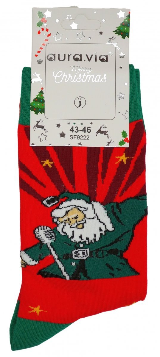 Skarpetki bawełniane, motyw świąteczny. Śmieszny wzór :) Wykonane w rozmiarze 39-42 firmy Aura.Via