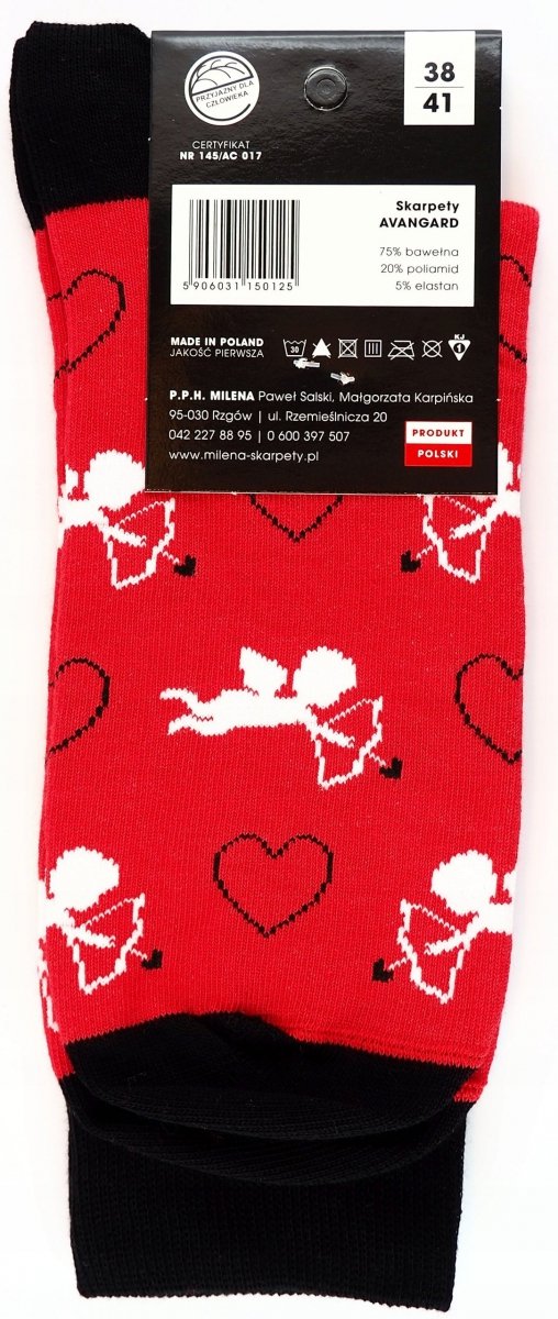 Skarpety walentynki serca na prezent r 38-41 Milena