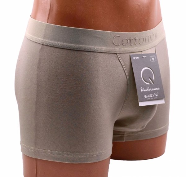 Auravia „Cotton In”–klasyczne bokserki, kolor taupe, 95% cotton, rozmiar L
