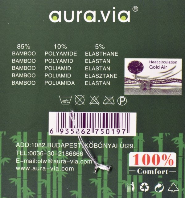 Skarpety AuraVia z bambusa bezuciskowe prążkowane 35-38 5 par