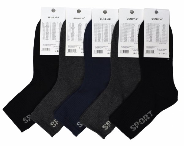 Zestaw skarpet męskich w sportowym stylu – naturalna bawełna, elastyczny ściągacz i klasyczny design z napisem SPORT.