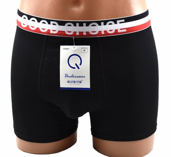 Czarne bokserki męskie Aura.Via–bawełna i szeroka gumka GOOD CHOICE, rozmiar L