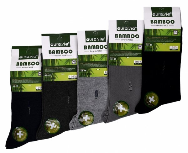 Skarpety bambusowe Aura.Via zapewniają komfort i świeżość dzięki wysokiej zawartości włókna bambusowego. Oddychający materiał skutecznie odprowadza wilgoć i poprawia wentylację stóp.