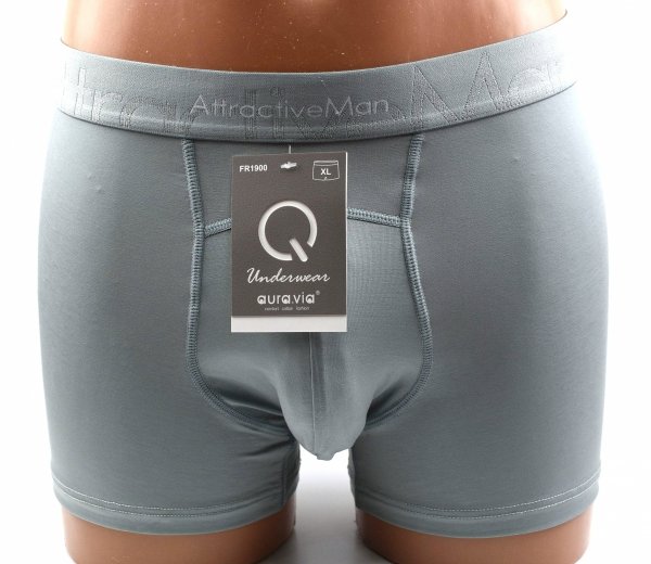 Bokserki męskie Auravia–niebieskie, bambus 85%, pas AttractiveMan, rozmiar 2XL
