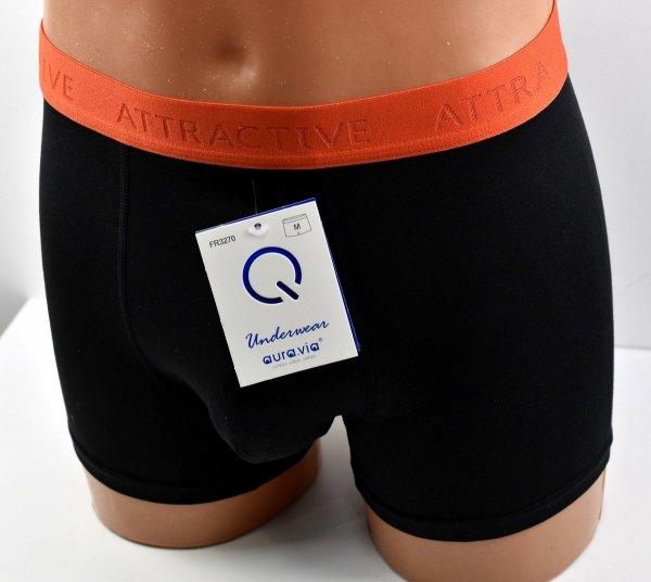 Czarne bokserki męskie Aura.Via ATTRACTIVE – bawełniane, wygodne, rozmiar 2XL